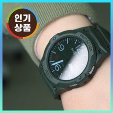 갤럭시 워치7 6 5 4 일체형 스트랩 풀커버 러기드, 아미그린, 1개