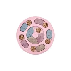 노즈워크 간식 그릇 훈련용 분수 중소형 zzle 물그릇 냄새 개밥 두뇌개발 뚜껑 반려, 서클핑크, 1개