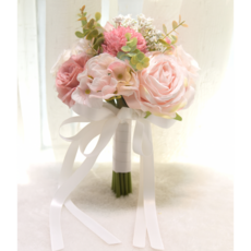 플로르 조화 부케 브라이덜 셀프 촬영 믹스핑크 1개