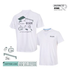 라이더 RYDER 2025RC-2 코튼라이크 남여공용 반팔티셔츠 배드민턴 복 탁구 스쿼시 스포츠의류