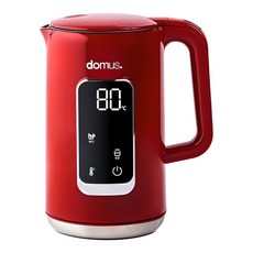 domus. 全不鏽鋼數位安心雙層電熱水壺 1.7L, 紅色