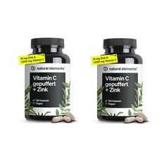 natural elements 비타민C 아연 함유 캡슐 1000mg 120정 2팩