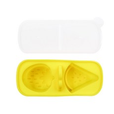 寶寶蒸蛋模具嬰兒食品級蒸煮硅膠輔食專用兒童耐高溫蒸蛋輔食盒, 草莓西瓜蒸蛋器-黃+送油刷, 1個