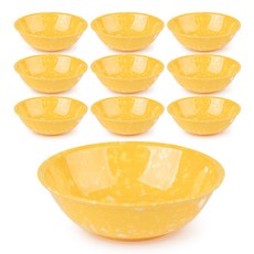 레트로 분식 그릇 포장마차 떡볶이 라면 캠핑 접시, 옐로우, 레트로그릇, 10개