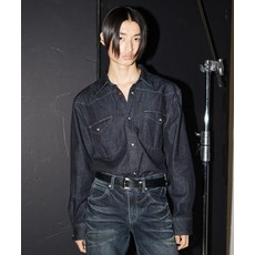 [엘무드] 테리 데님 셔츠 인디고 블루