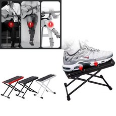 PERLMAN 기타 발받침대 6단 기타발판 연주용 거치대, 레드, 레드, 1개