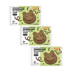 오마이문구 점토 옹기토 꼬마 찰흙 클레이, 3개, 350g