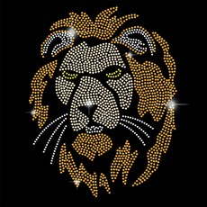 1개 유리 핫픽스 라인스톤 다리미 부착형 아플리케 의상 액세서리 (옷 가방 바지용 사자 모양 297x210mm), 혼합색