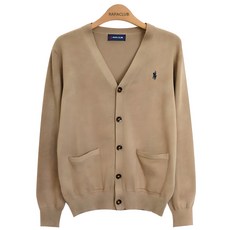 라파클럽 남녀공용 니트 가디건 면 100% 긴팔 스웨터