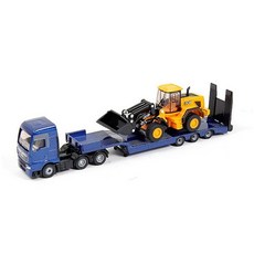 (선물완구)시쿠 MAN TGX 로우로더 트럭과 JCB 휠 로더 미니카 SK1790, 1개
