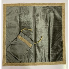 SMMS 스피리추얼 벨벳 식탁보 (그린 스몰- 46cm*46cm/18인치*18인치), 그레이/실버