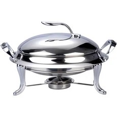 오브유 팡쿠 호텔 뷔페 차핑디쉬 챠핑디쉬 원형 보온 뷔페그릇 워머 식기 웨딩홀 부페 스테인레스, 1개, C. 실버 22cm 내 직경