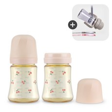 그로미미 체리쉬 PPSU 젖병 트윈팩 + 빨대컵홀더, 1개, 200ml, 체리쉬 트윈팩젖병 스윗피치 + 빨대컵홀더