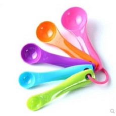 彩色量勺組, 彩色塑料克量勺五件套(1入2套), 1個