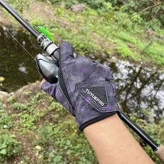 TUUYUEPRO 釣魚手套 路亞防滑漏三指 磯釣海釣戶外運動防割, 電光紫, 1個