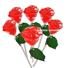 장미 꽃 모양 로즈 사탕 화이트데이 개별포장 꽃다발 막대사탕, 2개, 36g