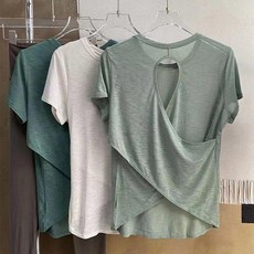 Qurora 瑜伽服 鏤空露背短袖T恤