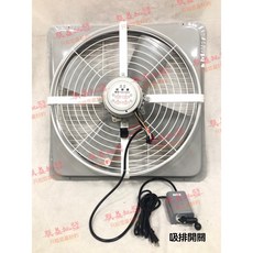 朕益批發 後護網附吸排24吋 工業排風機 窗戶通風扇, 1/2HP 6極 單相110V