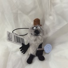 SUNSUN 可愛造型毛絨玩偶吊飾，趣味鑰匙圈配件，多款造型公仔可選, 灰色, 1個