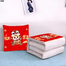 DFMEI 多功能二合一抱枕被兩用抱枕車內靠枕靠墊被子實用禮品, 福氣馬