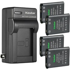 카스타 2개입 배터리 및 AC 벽 충전기 교체용 니콘 ENEL10 MH63 쿨픽스 S60 S80 S200 S202 S203 S210 S220 S230 S500 S510 S520, 1 Charger + 4 Batteries, 4개