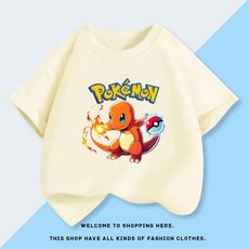 여름 아동 반팔티 순면 키즈 티셔츠 포켓몬 캐릭터 남아 여아 주니어 어린이 반팔 상의