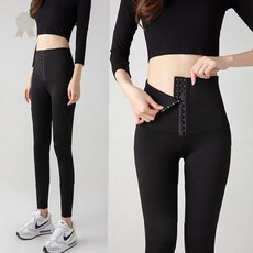 하이웨이스트 복부커버 레깅스 삼단 후크 보정 슬림핏 스포츠용 요가용 운동복