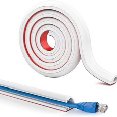 自粘翻蓋線槽 隱形電線收納遮蓋, 白色1米, 1個