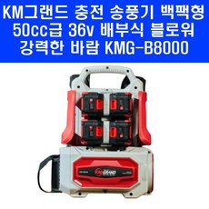 케이엠그랜드 50cc급 36v 충전 송풍기 백팩형 충전 블로워 배부식 KMG-B8000 베어툴 상품 마끼다 호환