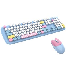 GEEZER 무선 키보드 마우스 세트 오프화이트, 블루 스카이 무선 세트