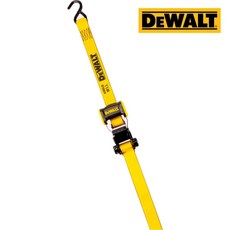 DEWALT 得偉 1.25英吋x12英尺棘輪繫緊帶，1800磅斷裂強度，無痕塗層S型鉤，安全繩貨物捆綁帶, 1個, 單條 (裸裝), 黃色