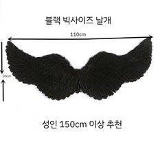 천사 led 날개 요정 악마날개 촬영소품 깃털 댄스 의상 장식품 파티용품 홈 생일 파티, 1개, L. 깃털 날개 큰 검정