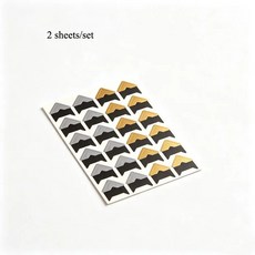금은색 코너 페이퍼 스크랩북 스티커 사진 앨범 보호 프레임 장식용, 1개, 1개, 2. Style 2