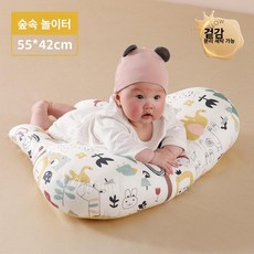 데이희 신생아역방쿠 수유쿠션 아기베게, 42x55x10cm, [A급순면직물] 포레스트 파크 양면 사용 가능
