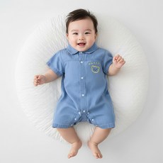 몽실이 텐셀데님 우주복 베어 프린트 귀여운 아기 여름 외출복 등원룩 나들이룩
