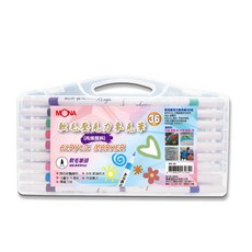 MONA軟毛壓克力麥克筆48色套裝 (丙烯顏料) 軟毛筆頭 顏色鮮豔飽和 防水, 36