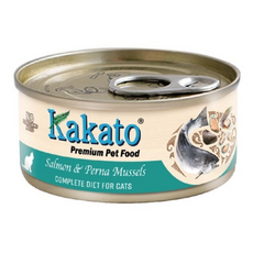 卡格 Kakato 鮭魚&貽貝 貓主食罐, 70g, 1個, 鮭魚+翡翠貽貝