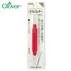 Clover可樂牌雙頭快速穿針器 日本製造 穿針線器 15-011 穿針棒 引線器 縫紉工具, 1個, 紅色