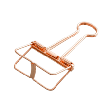 吸貓室 鏤空長尾夾 文青長尾夾 手帳燕尾夾 文件夾 夾子 票據夾 譜夾 名片夾 金屬夾子 手帳夾 收納夾, 玫瑰金｜大, 1個