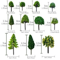 혼합 미니어처 모델 나무 가짜 식물 기차 건축물 조경 공예용, 1개, 1. 11pcs