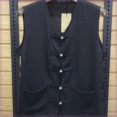 남성 코튼 조끼 빅사이즈 차이나풍 여름 브이넥 단추 할아버지 데일리 루즈핏 캐주얼 순면