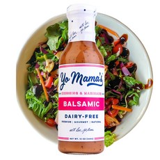 요 마마스 푸드 고메 내추럴 발사믹 비네그레트 드레싱 및 마 Yo Mama's Foods Gourmet Natural Balsamic Vinaigrette Dressing and, 13온스(1팩), 1개, 허니 발사믹