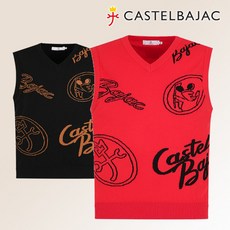 까스텔바작 남성 골프 조끼 베스트 캐주얼 심플 필드코디 가을 남성골프웨어 라운딩 필드 남자 로고 레이온 컬러 캐릭터 스웨터 니트 조끼CADH5595418