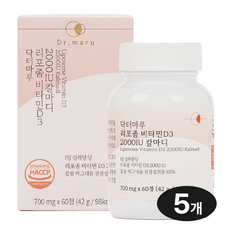 닥터마루 리포좀 비타민D3 2000IU 칼마디, 5박스, 60정