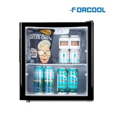 포쿨 미니 쇼케이스 냉장고 KVC-50 50L, 블랙, KVC-50 기본도어