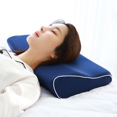 나코자요 휴야 디럭스 목편한 국산 메모리폼 경추 베개, 코발트블루, 1개