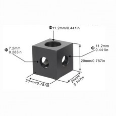 4pcs 3D 프린터 액세서리 삼각형 알루미늄 블록 코너 피스 커넥터 2020 알루미늄 합금 코너 코드 고정 사각, 04 Black 2020 blocks