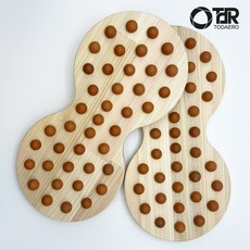 토대로 편백나무 황토볼 발지압기*2개 황토지압기 어싱 황토볼지압기 원적외선 맨발걷기 황토길걷기, 2개