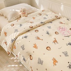 수스존 부드러운 구름촉감 코튼니트 양면 차렵이불 순면 사계절용 포근한 애착이불