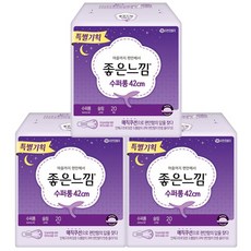 좋은느낌 수퍼 롱 슬림 오버나이트 생리대 날개형, 20개입, 3개